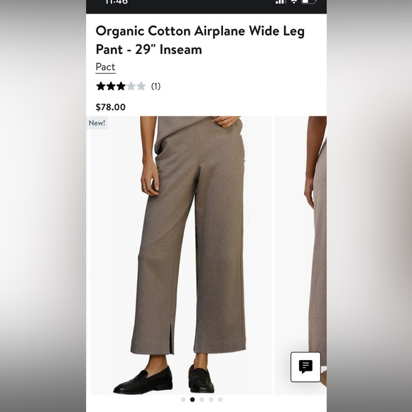 Organic Cotton Airplane Wide Leg Pant - 29" Inseam Size Medium - Picture 11 of 12